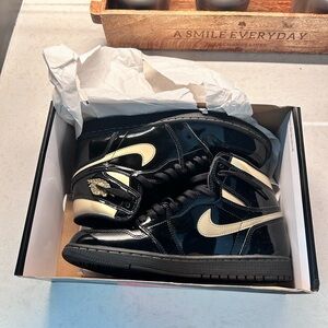 Black and Cream High-Top Jordan 1